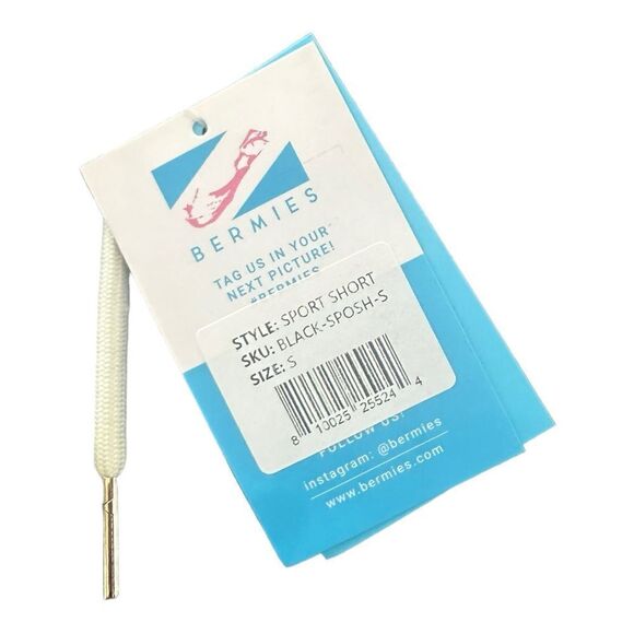 Bermies Men's Black Summer Waterproof Solid Elastic Waist Shorts Size Small NWT - Picture 7 of 7